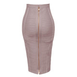 Midi Bandage Bodycon Skirt With Zip