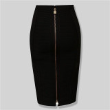 Midi Bandage Bodycon Skirt With Zip