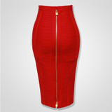 Midi Bandage Bodycon Skirt With Zip