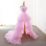 Strapless Tulle Floor Length Dress - Tiered Wedding Dress