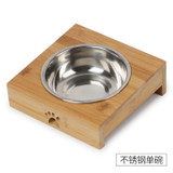 Bamboo and Ceramic / Stainless Pet Bowl for Cats and Dogs
