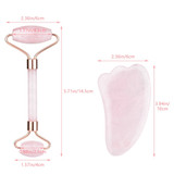Double Head Natural Rose Jade Roller Face Lifting Massager