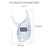 Electronic Digital Body Fat Caliper Analyzer Monitor