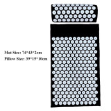 74X43cm Acupressure Yoga Mat and Pillow Set for Body/Neck/Back/Foot Stress Pain Relief