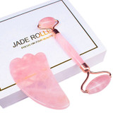 Natural Wrinkle Removal Rose Quartz Scraper Face Jade Massage Roller Tools for Slimming Face