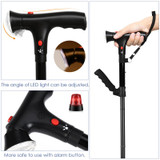 Telescopic Folding LED Walking Trusty Sticks Crutches for Elderly