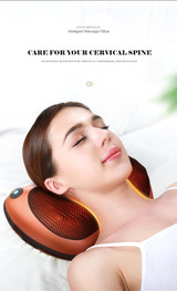 Electric Cervical Shiatsu Neck Waist & Body Massager Pillow for Car Home & Office