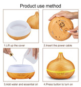 550ML Remote Control Ultrasonic Air Humidifier Essential Oil Diffuser