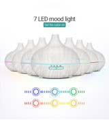 Ultrasonic Air Humidifier with White Grain 7 Color Changing LED Lights Cool Mist for Office Home