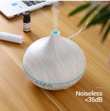 Ultrasonic Air Humidifier with White Grain 7 Color Changing LED Lights Cool Mist for Office Home