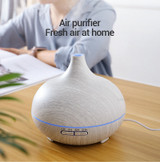 550ml Ultrasonic Air Humidifier with White Grain 7 Color Changing LED Lights