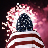 American Flag Hoodie Blanket