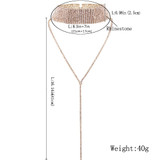 Rhinestone Choker Y Necklace