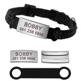 Nylon Personalized Pet Collars With Name ID Tag
