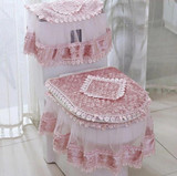 3 PCS Flannel Cashmere Lace Sissy Bathroom Set