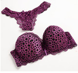 Sexy Intimate Leopard Push Up Lace Bra Sets