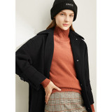 Amii Winter Women Double Woolen Coat  Casual Solid Loose Double-sided with Belt Female Elegant Mid Long Jackets
