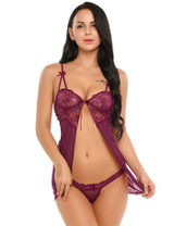 Sexy Erotic Transparent Lace Babydoll Chemise Night Dress Sexy Erotic Transparent Lace Babydoll Chemise Night Dress