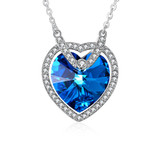 Blue Topaz Sterling Silver Necklace with Swarovski Crystals Blue Topaz Sterling Silver Necklace with Swarovski Crystals