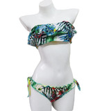 Sexy Halter Floral Ruffled Swimsuit String Bikini