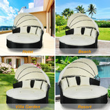 Patio Sofa Set Round Retractable With Canopy