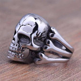 Men's Gothic Skull Flower Ring