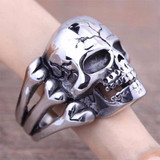Men's Gothic Skull Flower Ring