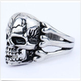 Men's Gothic Skull Flower Ring