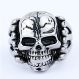 Men's Gothic Skull Flower Ring