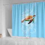 Shower Curtain Turtle Swimming