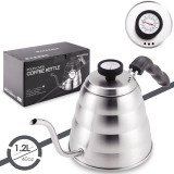 Stainless Steel Gooseneck Coffee or Tea Kettle with Thermometer