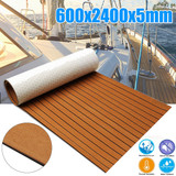 Self-Adhesive 600x2400x5mm Foam Teak Decking EVA Foam Marine Flooring Faux Boat Decking Sheet Accessories Marine Brown Black