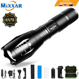 ZK60 Dropshipping LED Tactical Flashlight Torch Zoomable 8000LM 5 Mode Water Resistant Handheld Light 18650 AAA Best for Camping