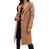 Autumn and Winter Three-Quarter Sleeve Vintage long coat women 2020 Elegant V-Neck Button Lapel Pocket Woolen Coat Women's