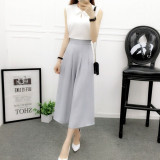 Wide Leg Pants Women Summer Chiffon Pants Ankle Length High Waist Chiffon Female Loose Casual Pant Trouser Wide Leg Pants Women Summer Chiffon Pants Ankle Length High Waist Chiffon Female Loose Casual Pant Trouser