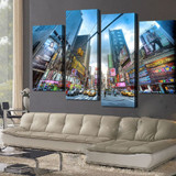 Unframed 4 Pieces City Street Building Modern Print Painting Wall Art Home Decor For Living Room Canvas Painting Artwork