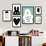 Cartoon Animals Canvas Art Print Painting Poster, Wall Picture for Home Decoration, Wall Decor Modern paintings