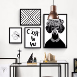 Nordic decorative painting modern living room wall poster black and white English abstract creative home canvas painting