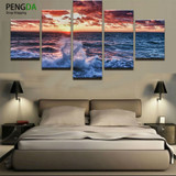 Wall Pictures For Living Room Cuadros 5 Piece Seaview Nordic Decor New Wall Art Canvas Painting Cuadros Modular Picture Poster