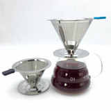 Free shipping stainless steel coffee filter / coffee filter cup portable manual brew drip filters coffee tea tools 1-2cup 3-4cup