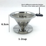 Free shipping stainless steel coffee filter / coffee filter cup portable manual brew drip filters coffee tea tools 1-2cup 3-4cup