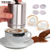 304 stainless steel fancy coffee powder Coffee Stencil  mould cappuccino garland