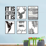 6 Piece Minimalist Black White Motivational Love Poster Prints Decorative Picture Canvas Painting Home Decor Wall Art Unframed