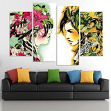 4pcs/set Canvas Modernism Abstract Girls color Art Painting for Living Room Bedroom Decor Paintings For Living Room Wall