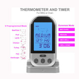 Wireless Digital Thermometer LCD Remote BBQ Grill Meat Kitchen Oven Food Cooking