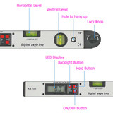 0~225° LCD Digital Inclinometer Protractor Spirit Level Angle Finder Gauge Meter