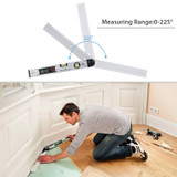 0~225° LCD Digital Inclinometer Protractor Spirit Level Angle Finder Gauge Meter