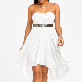 Strapless Mini Chiffon Dress