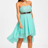 Strapless Mini Chiffon Dress
