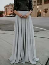 Long Pleated Party Maxi Casual Skirt
